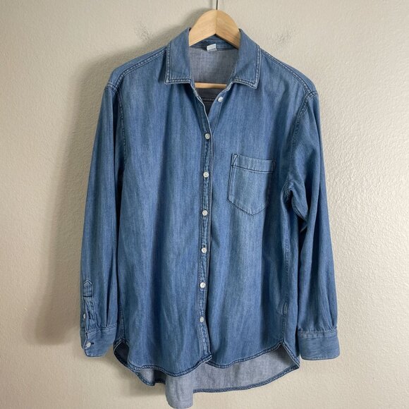 Old Navy Blue Long Sleeve Button Down Shirt - Picture 1 of 7
